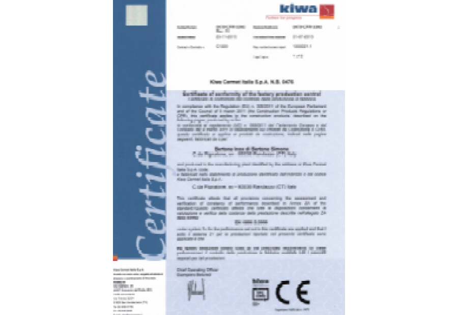 Certificato Mono Parete - Etna Line MP